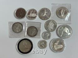 Rare Collection! Spectacular Set of 12 Different Olympic Silver Coins