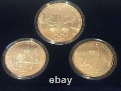 Russia USSR 1980 Moscow Olympic Games 5 & 10 Roubles 6 coin Silver Set
