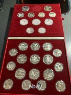 Russia USSR 1980 Moscow Olympics 20.24 Oz Silver 28 COIN GEM Proof Set, BOX & COA