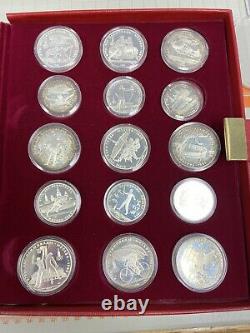 Russia USSR 1980 Moscow Olympics Silver 27 COIN Proof Set, BOX 1 5 Rouble Missing