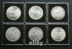 Russia USSR CCCP 1980 Olympic Games 6 Different Silver BU 5 Rouble Coins 1977-78