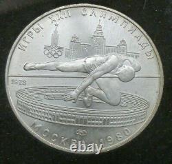 Russia USSR CCCP 1980 Olympic Games 6 Different Silver BU 5 Rouble Coins 1977-78