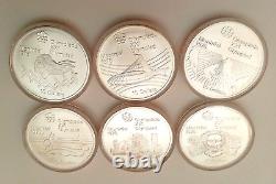 SET of 6 1976 Montreal Canada XXI Olympic Proof Silver $10 Coin 1.44 Troy Oz Eac