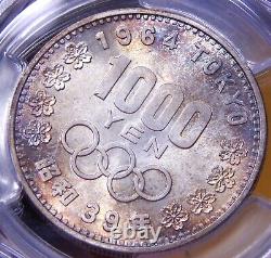 SUPERB Toning & Luster Japan 1964 1000 Yen Olympics Comm. PCGS MS67 Silver Coin