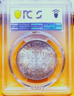 SUPERB Toning & Luster Japan 1964 1000 Yen Olympics Comm. PCGS MS67 Silver Coin