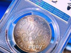 SUPERB Toning & Luster Japan 1964 1000 Yen Olympics Comm. PCGS MS67 Silver Coin