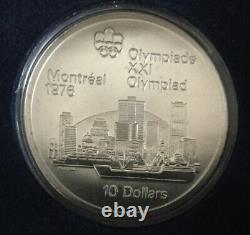 Silver Olympic 4 Coin Set 1976 Canada (Montreal) in case- Series I (Geographic)