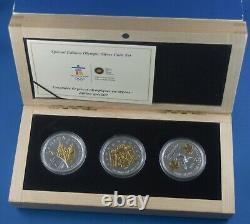 Special Edition Olympic Silver 3 Coin Set 2008 2009 2010 Silver With Gold