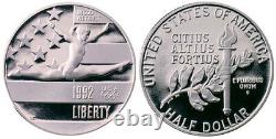Summer Olympics Gymnastics Money Clip USA Half Dollar Cut Coin
