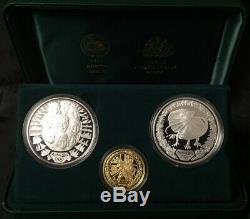 Sydney 2000 Olympic Gold and Silver 3 Proof Coin Set #3 Dedication II