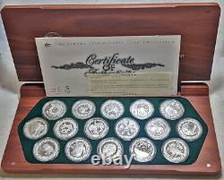 Sydney 2000 Olympic Silver Coin Collection 16pc Set. 999 Fine 31.6gr OGP COA
