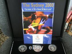 Sydney 2000 Silver Olympic Coin Sets. 8 Proof Coins. Ltd Ed 100K. Leather Case