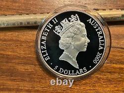 T2 Five. 999 Silver Sydney Australia 2000 Olympic Commemorative 5 dollar Coins