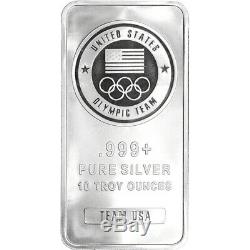 TWO (2) 10 oz. Silver Bar US Olympic Committee Team USA 999 Fine Sealed