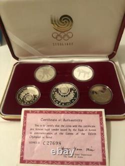 The 1988 24th Olympic Games Seoul silver coin in box