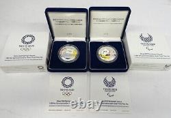 Tokyo 2020 Olympic and Paralympic, silver coin each 1, with paper box