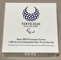 Tokyo 2020 Paralympic Commemoration 1000 Yen Silver Proof Coin Set Japan