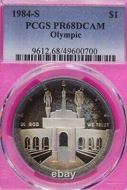 Toned 1984 S PR 68 DCAM Olympics Commemorative Silver Dollar PCGS Certified 441