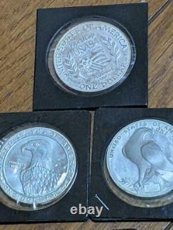 Two Los Angeles Olympics Memorial and World Cup American $ 1 SILVER COINS unused