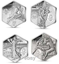 UNC COINS FRANCE Special box 4 x 10 euro hexagonale Olympic games PARIS 2024