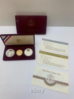 US 1983-1984 Los Angeles Olympics 3-Coin Proof Set Gold and Silver Coins