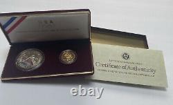 US Mint 1988 Olympic Coins Proof Set Silver Dollar And Five Dollar Gold Coin COA