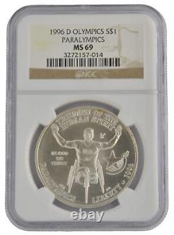 US Mint 1996-D Olympics Paralympics Commemorative Silver $1 Dollar Coin NGC MS69