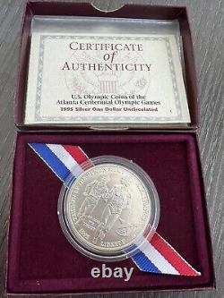 US Mint Atlanta Olympic Coin Set Silver & Clad Uncirculated Atlanta 9 Coin Lot