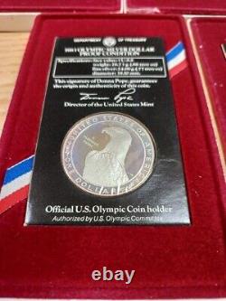 USA 1984 1dollar La Olympic Proof Silver Coin X 5ea
