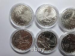 USA 1995-1996, Atlanta Olympic Games Silver Dollar Uncirculated 8 Coins