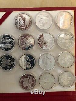 USSR Russia 1980 Moscow Olympics 28 Coin Set Silver Red Box