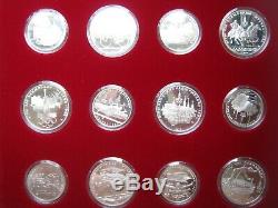 USSR Russia 1980 Moscow Olympics Silver Proof 5 & 10 Rubles 28 Coin Set COA Case