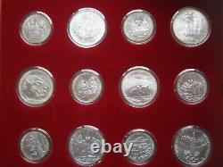USSR Russia 1980 Moscow Olympics UNC Silver 5 & 10 Rubles 28 Coin Set Cased
