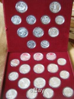 USSR Russia 1980 Moscow Olympics UNC Silver 5 & 10 Rubles 28 Coin Set cased