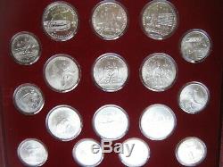 USSR Russia 1980 Moscow Olympics UNC Silver 5 & 10 Rubles 28 Coin Set cased