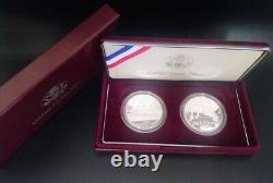 Us 1996-p Olympic High Jump & Rowing 2-coin $1 Set Rc1223ms (drp010793)