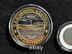 Uss Arizona Memorial 40th Anniversary & Japan Surrender Commemorative 3 Coin Set