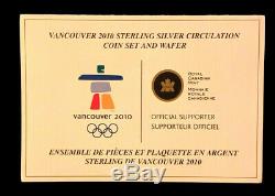 Vancouver 2010 Olympic Winter Games Sterling Silver Circulation Coin Set & Wafer