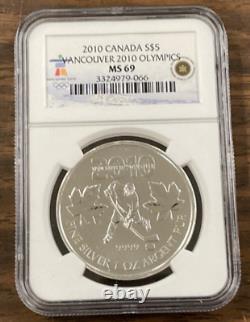 Vancouver Canada 3 coin set, 2010 Olympics Silver $5 NGC MS 69