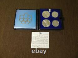 Vintage 1973 Canada Set Of 4 Unc $5 $10 Sterling Silver Olympic Coins