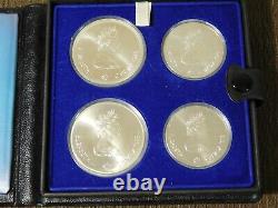 Vintage 1973 Canada Set Of 4 Unc $5 $10 Sterling Silver Olympic Coins