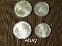 Vintage 1973 Canada Set Of 4 Unc $5 $10 Sterling Silver Olympic Coins