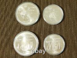 Vintage 1973 Canada Set Of 4 Unc $5 $10 Sterling Silver Olympic Coins