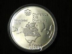 Vintage 1973 Canada Set Of 4 Unc $5 $10 Sterling Silver Olympic Coins