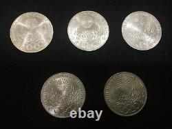 Vintage German 10 Mark 1972 Munchen Olympic Games Five Coin Set SILVER