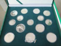 Winter Olympic PROOF Silver Coin Set 15 Coins with box and card
