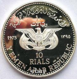 Yemen 1975 Montreal Olympics 10 Rials Silver Coin, Proof